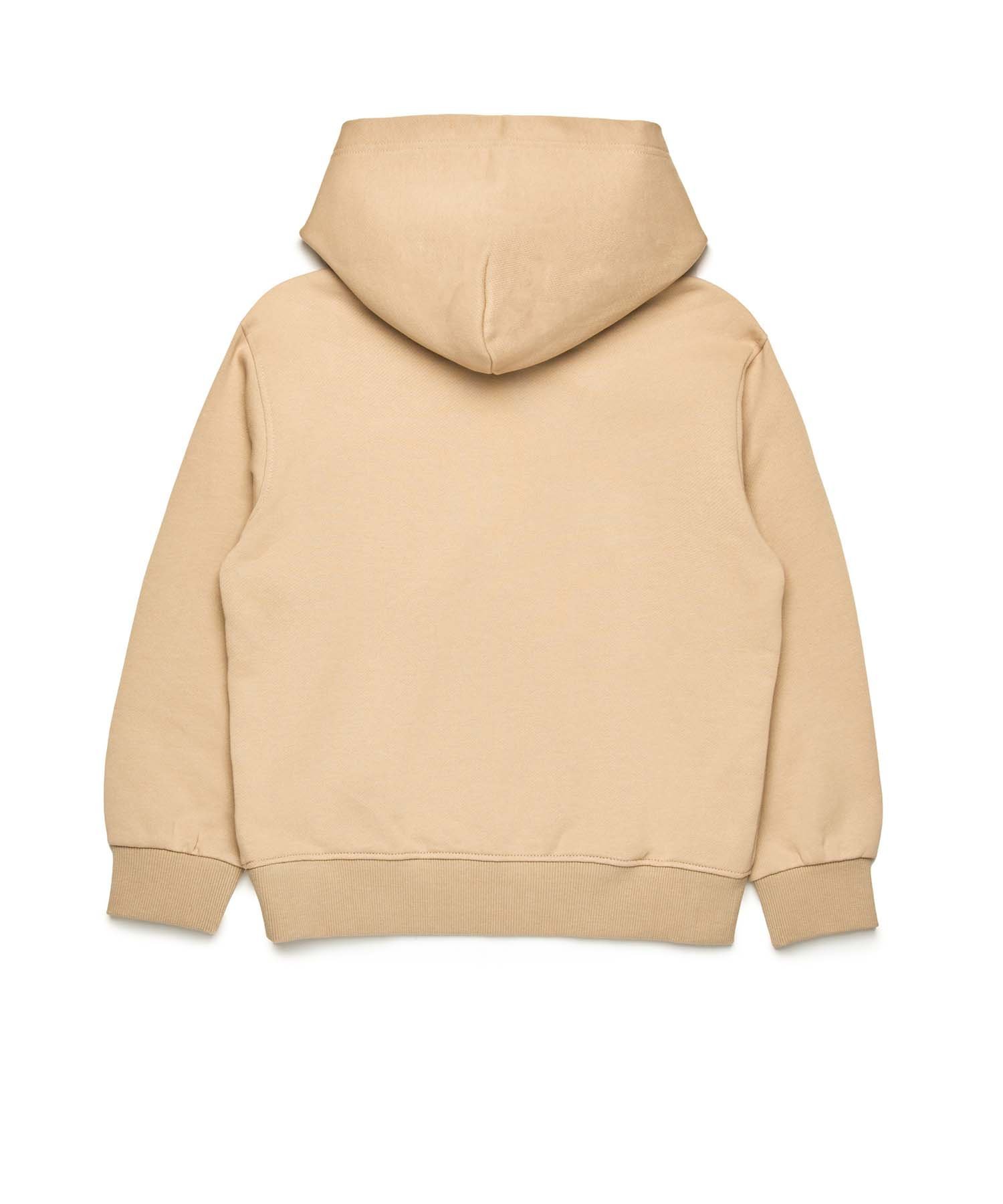 Детская и подростковая толстовка-парка с логотипом бренда DIESEL, Dark Beige — фото 2
