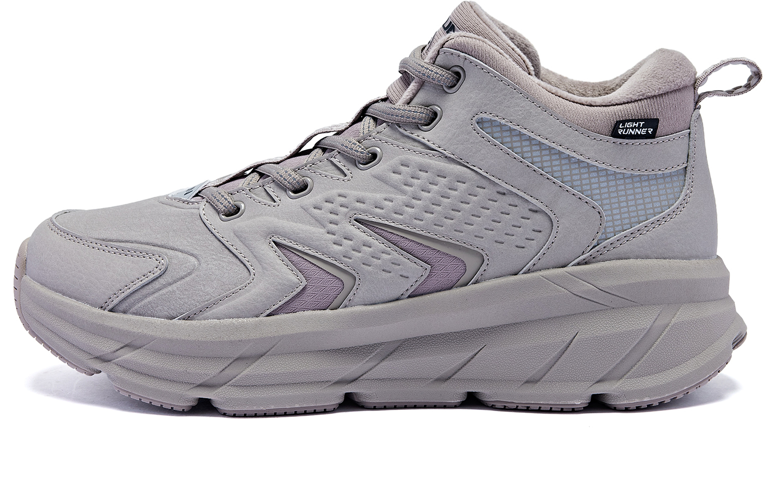 

Скользоустойчивые кроссовки Mid-Top мужские фиолетово-серые QIAODAN