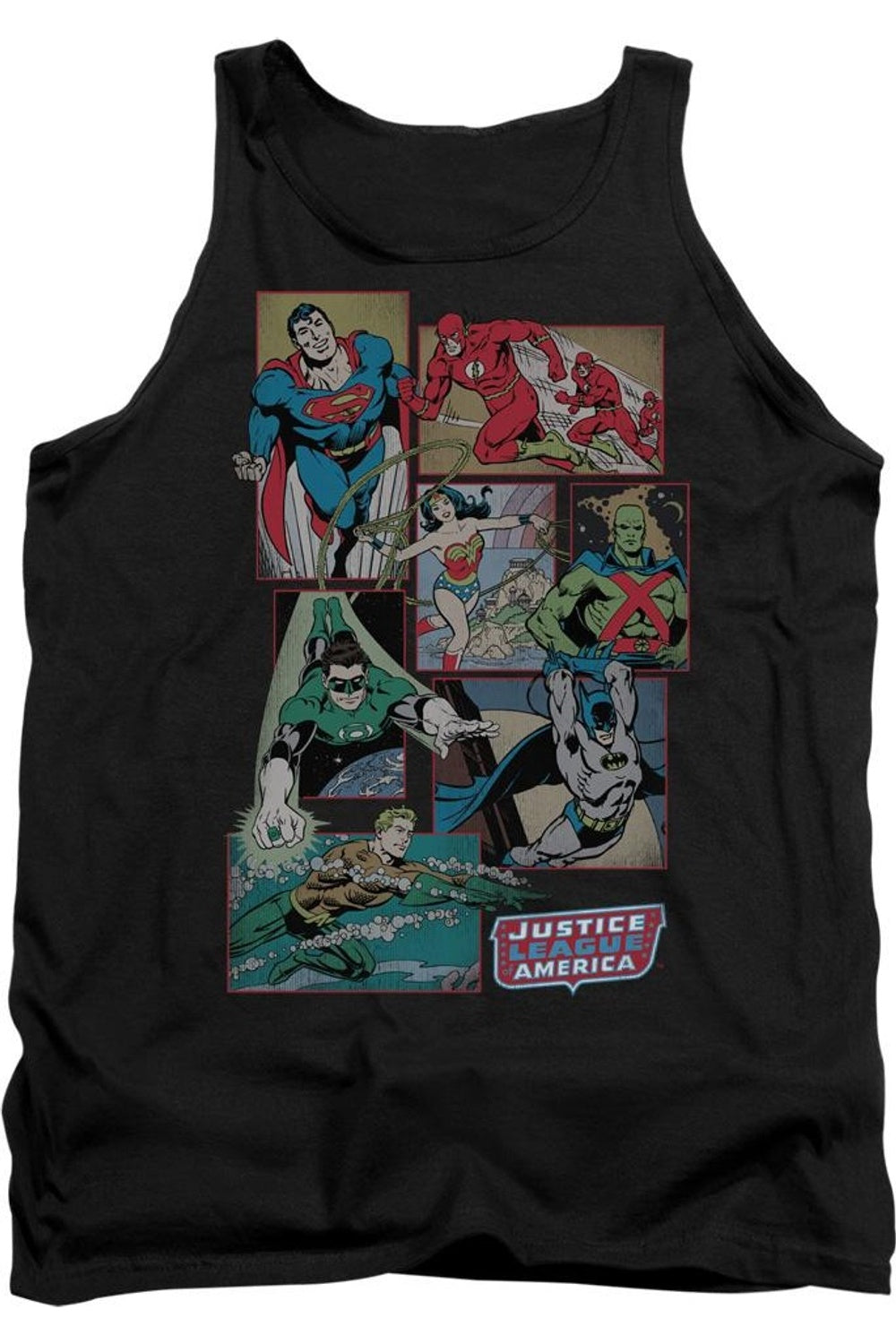 

DC Comics Justice League Boxes Майка для взрослых Gildan, черный