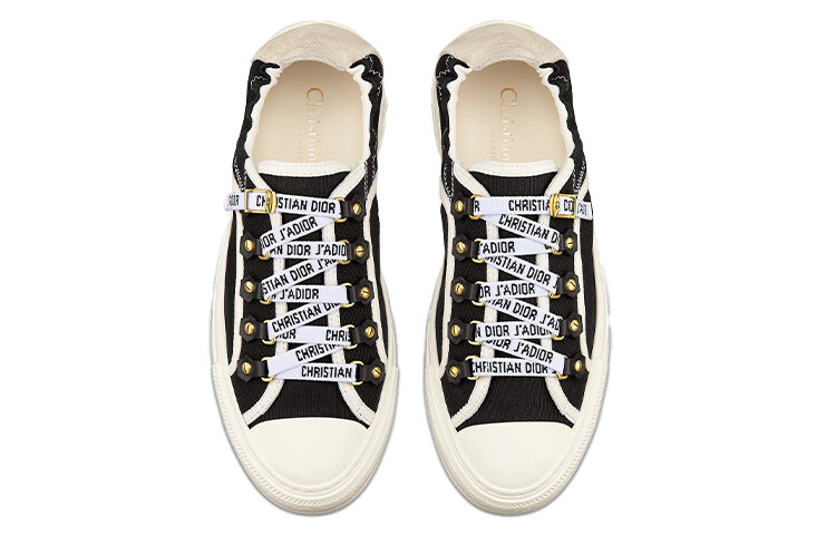 Кроссовки Walk'n'DIOR Canvas Shoes Women's Low-Top Black White