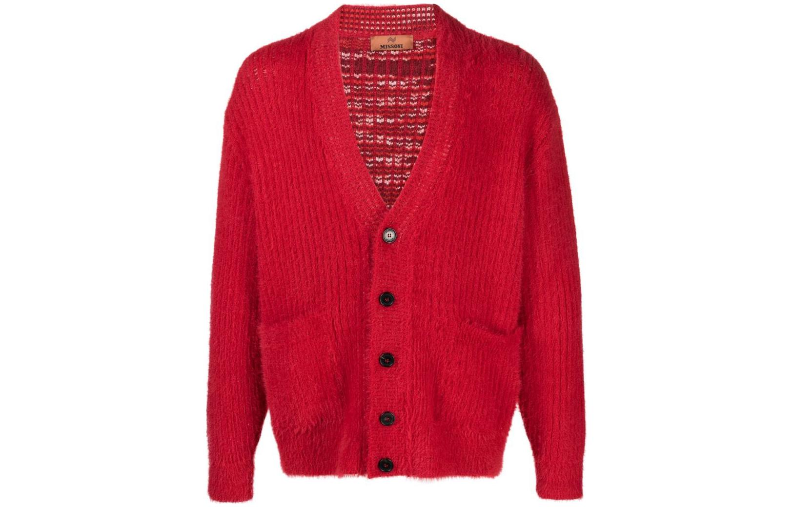 

Кардиган с начесом, ребристая вязка MISSONI, Bright Red
