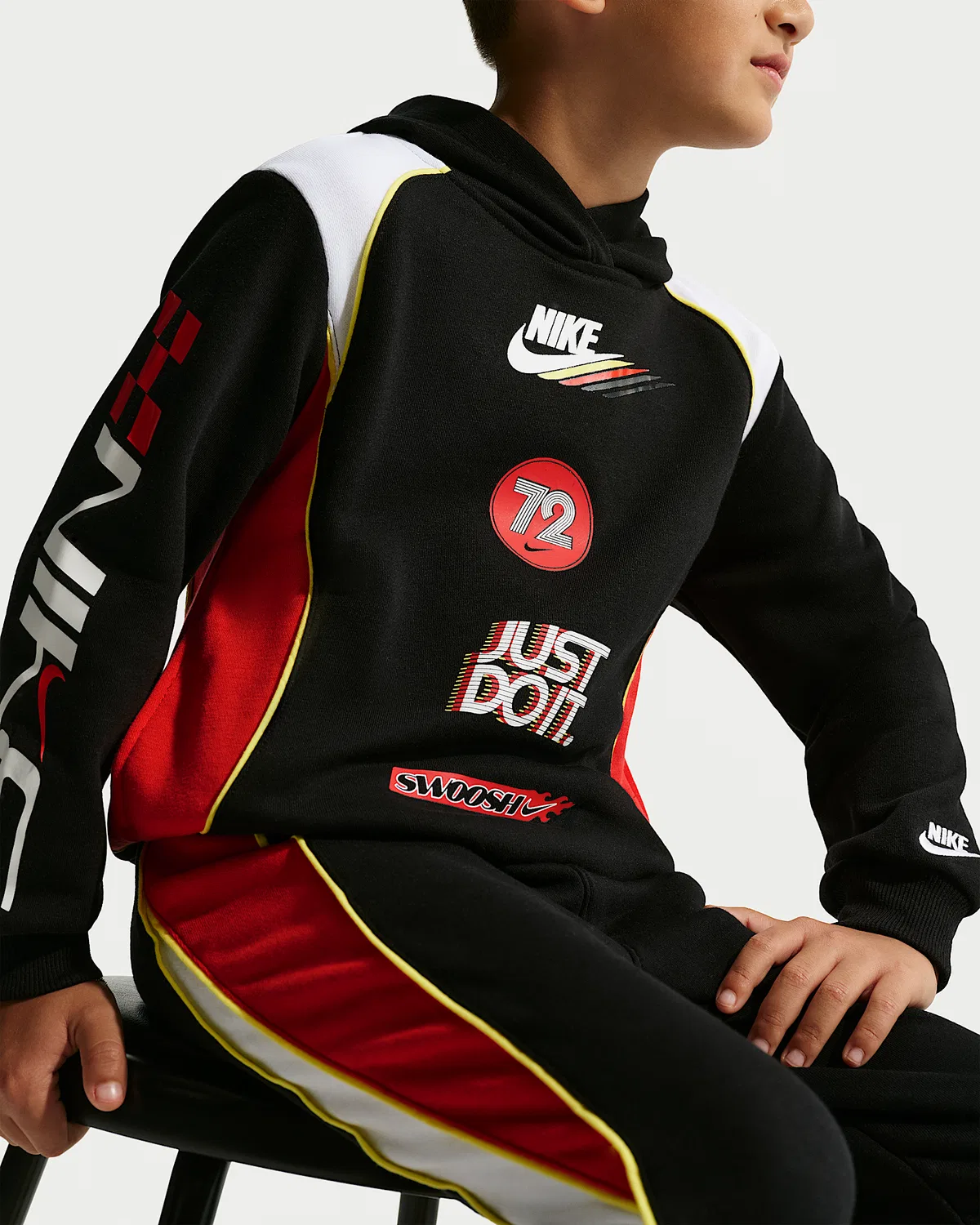 Детская толстовка Nike Sportswear Victory Lap, Black — фото 3