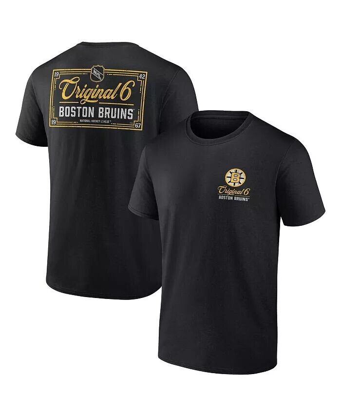 

Мужская черная футболка Boston Bruins Original Six Label Fanatics