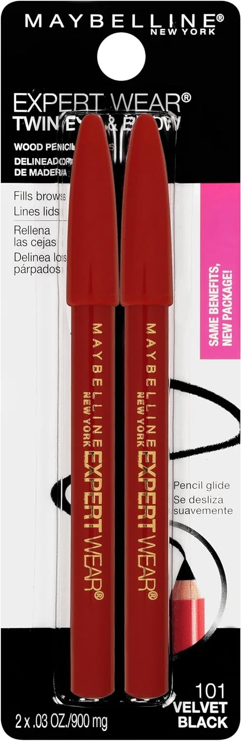 Карандаш для бровей и глаз MAYBELLINE Expert Wear Twin Brow & Eye Pencils 101 Velvet Black — фото 2