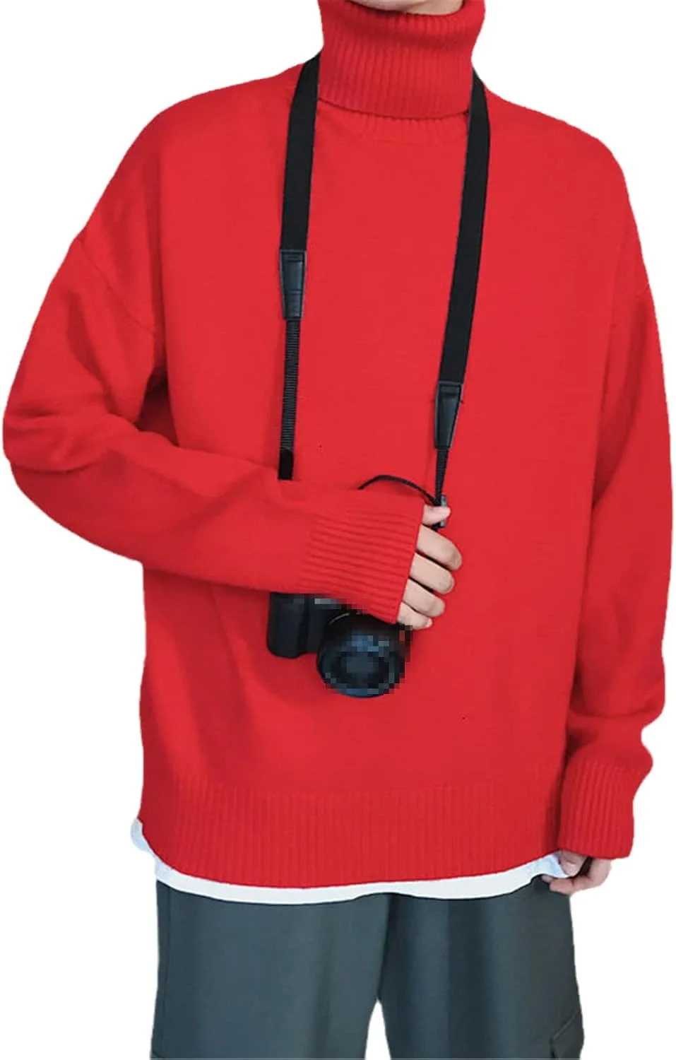 

Мужской зимний теплый водолазный свитер Korean Streetwear HOURVNEI