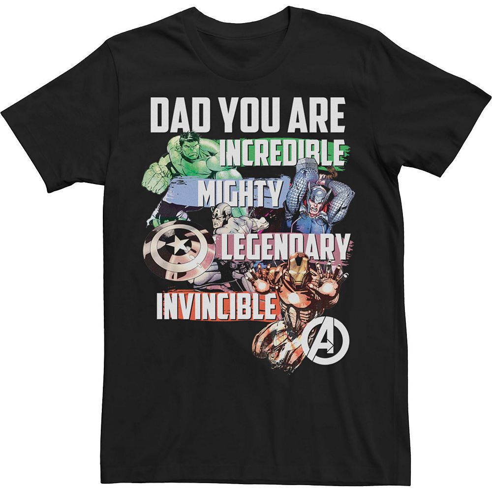 

Футболка Big & Tall Marvel Avengers Dad You Are Incredible Licensed Character, черный