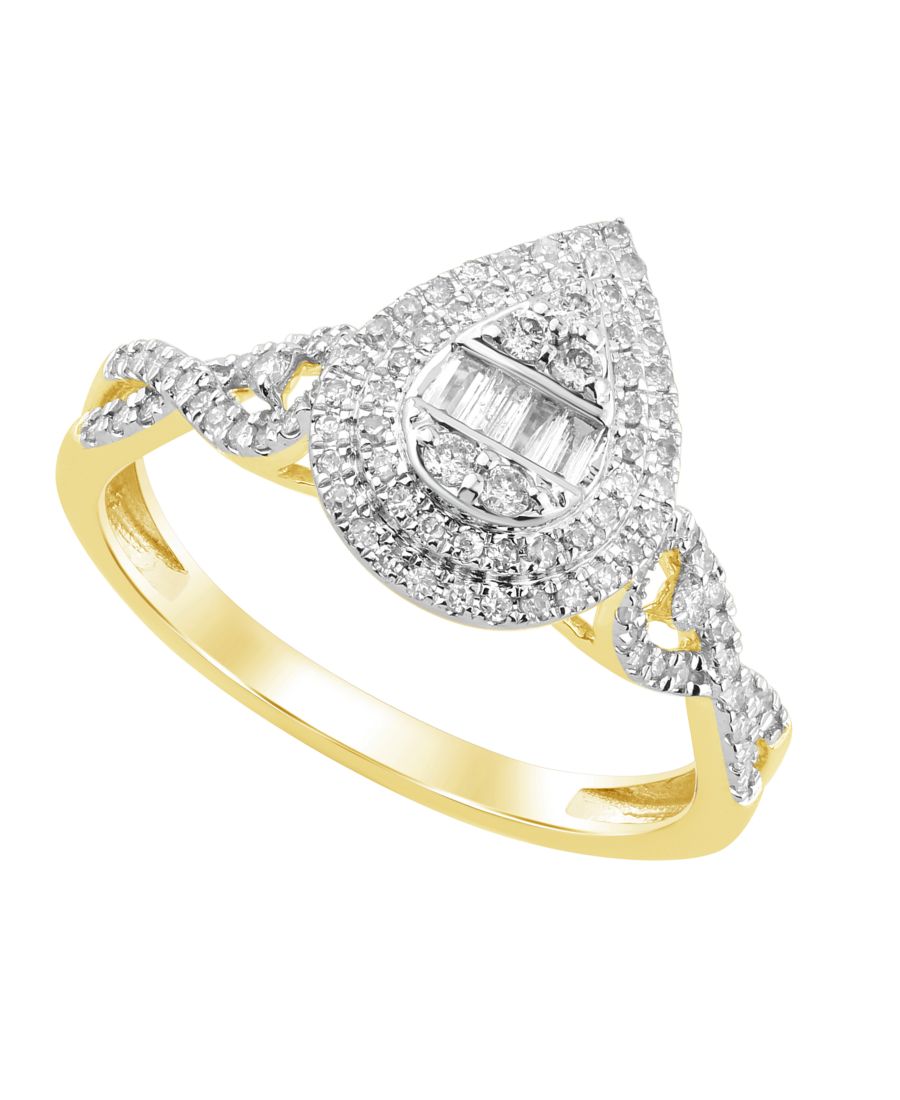 

Кольцо с бриллиантами (1/3 карата) в оправе из желтого золота 10 карат Macy's, Yellow Gold