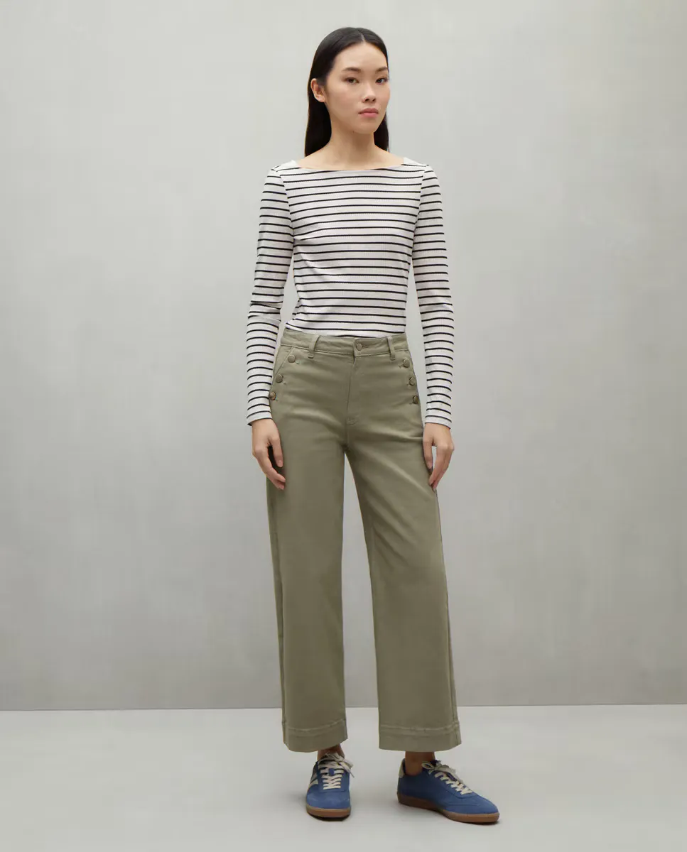 

Женские укороченные брюки из денима широкого кроя Easy Wear, цвет 520 Kaki
