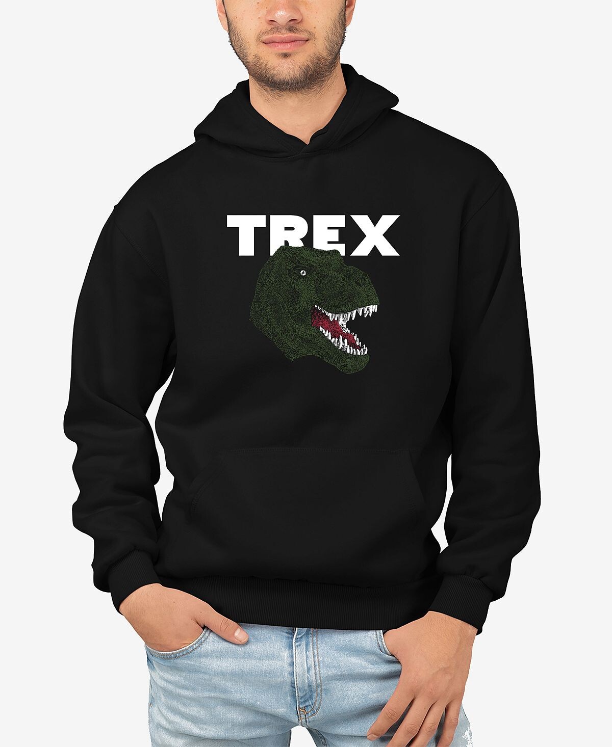 

Мужская толстовка с капюшоном и надписью Word Art T-Rex Head LA Pop Art