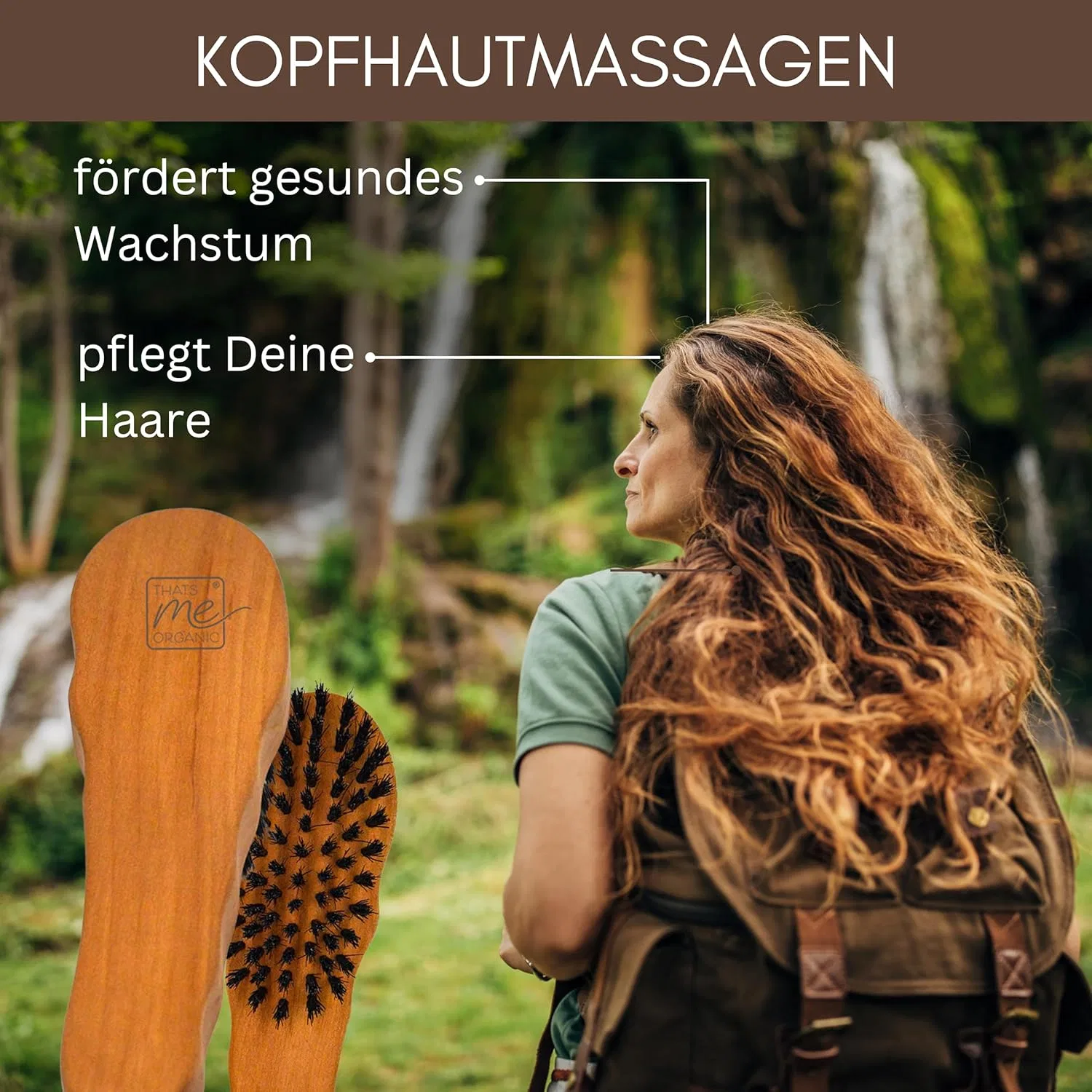 Профессиональная расческа Thats me organic Finger Shape «The Ergonomic» из грушевого дерева и щетины кабана Thats Me Organic — фото 4