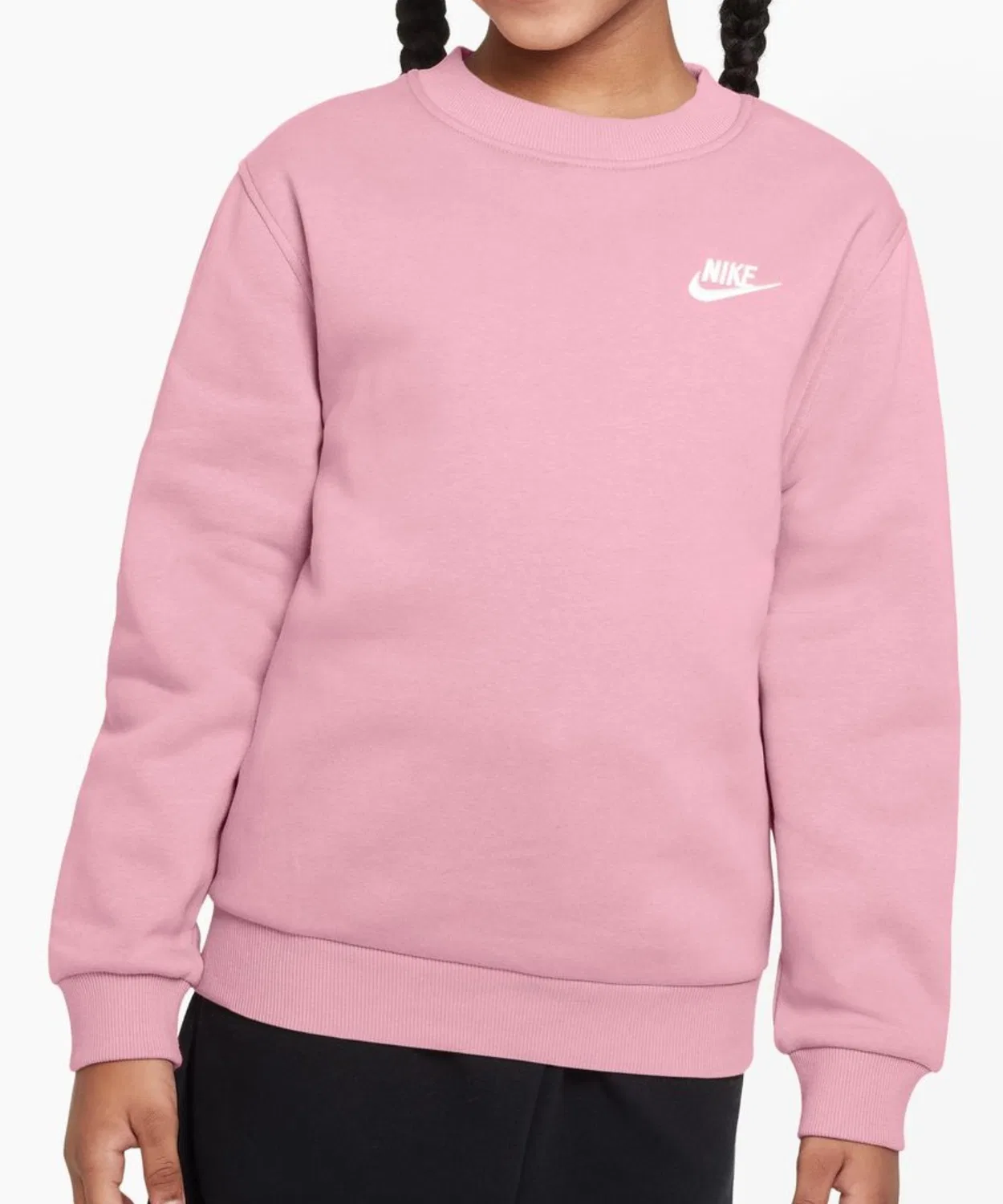 Детская флисовая кофта Nike Club LBR флис длинный рукав розовая