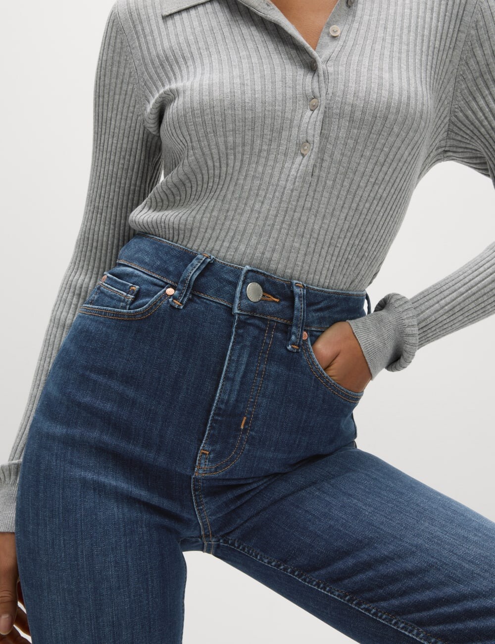 

Джинсы скинни Ivy Supersoft с высокой талией Marks & Spencer, темный индиго