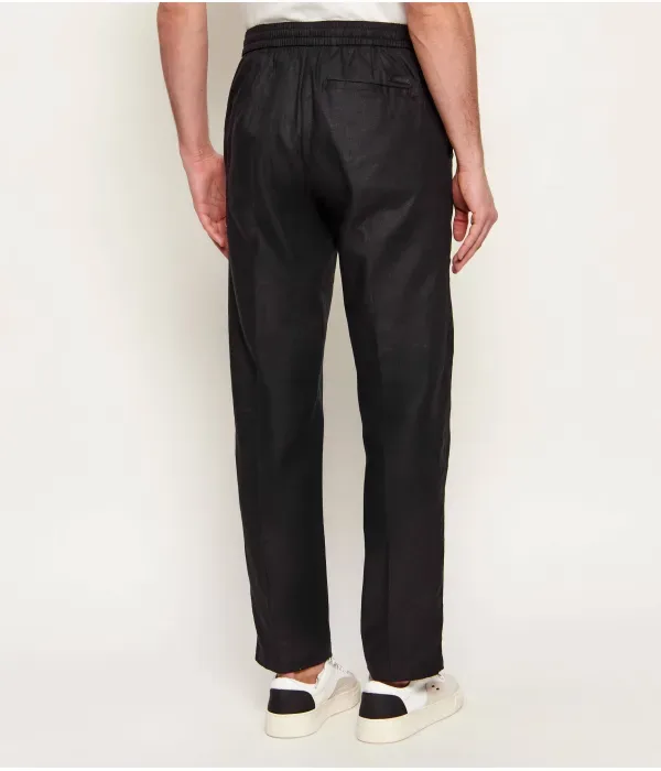 Льняные брюки straight fit Calvin Klein, черный — фото 3