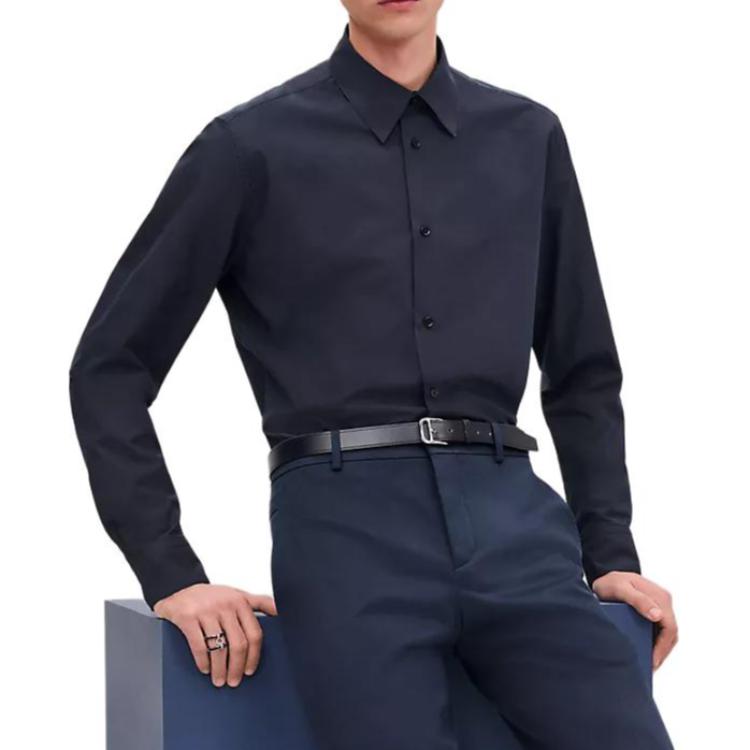 

HERMES Мужская рубашка морского синего цвета Marine Blue