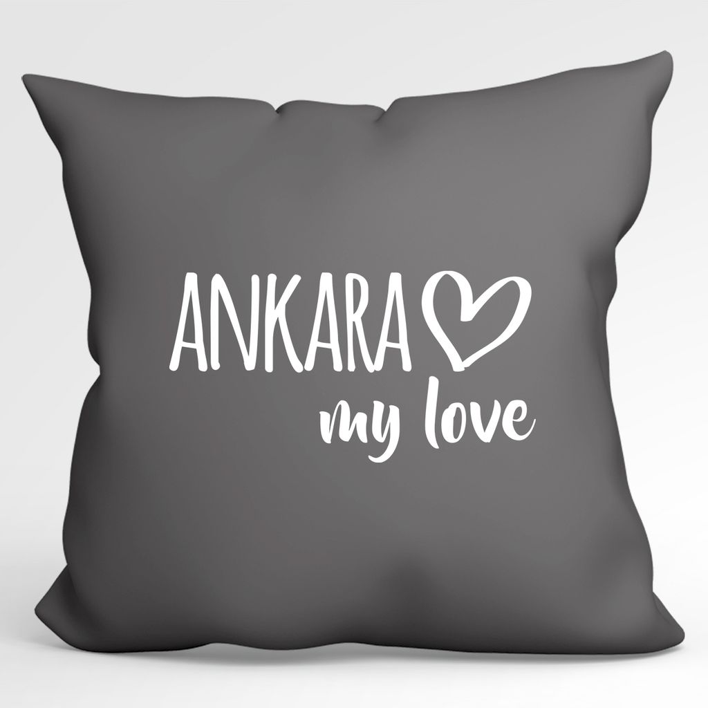 

Подушка Huuraa Ankara my love, декоративная наволочка без наполнителя, размер 40x40см, Серый стальной, для всех поклонников Анкары, Турция, идея подарка для друзей и семьи Hellweg Druckerei