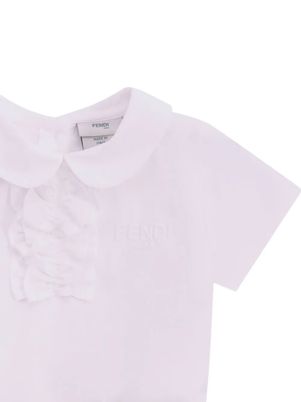 Платье с оборками и вставками Fendi Kids, белый — фото 3