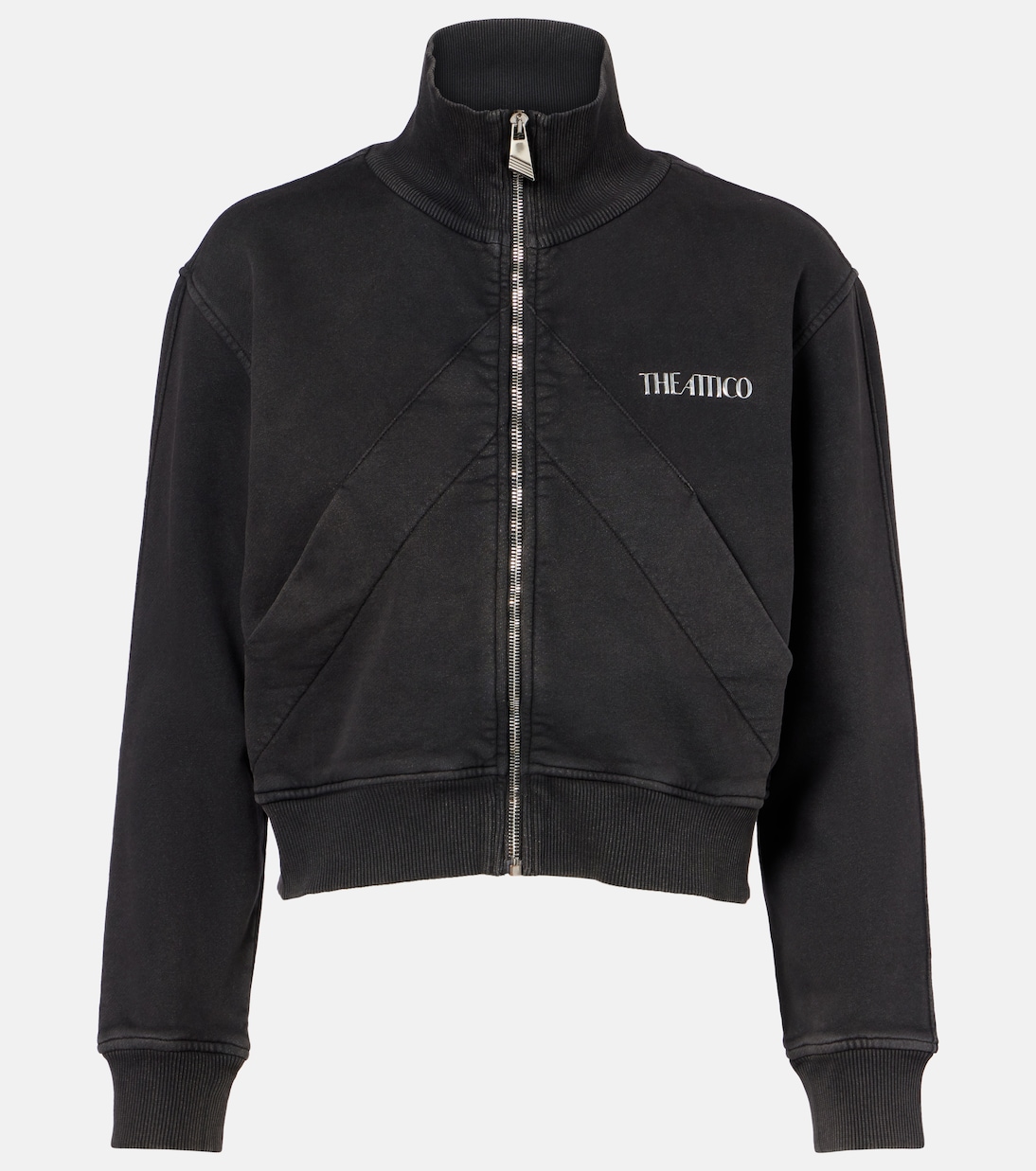 

Укороченная хлопковая спортивная куртка The Attico, Black Fade