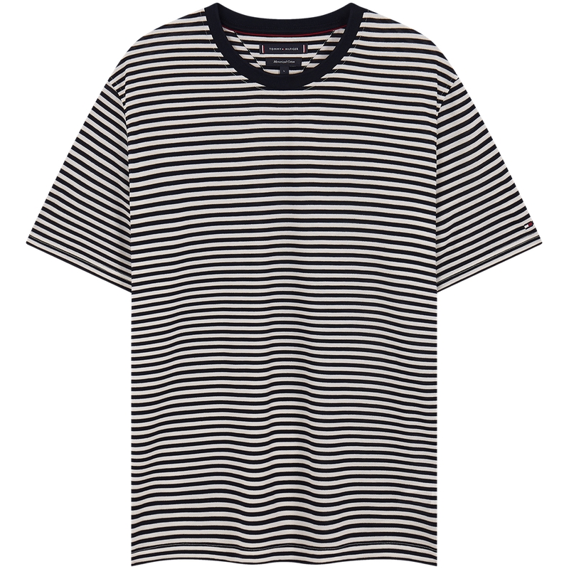 

Tommy Hilfiger Футболка Men's Black White Stripes Z00, Белый, Tommy Hilfiger Футболка Men's Black White Stripes Z00