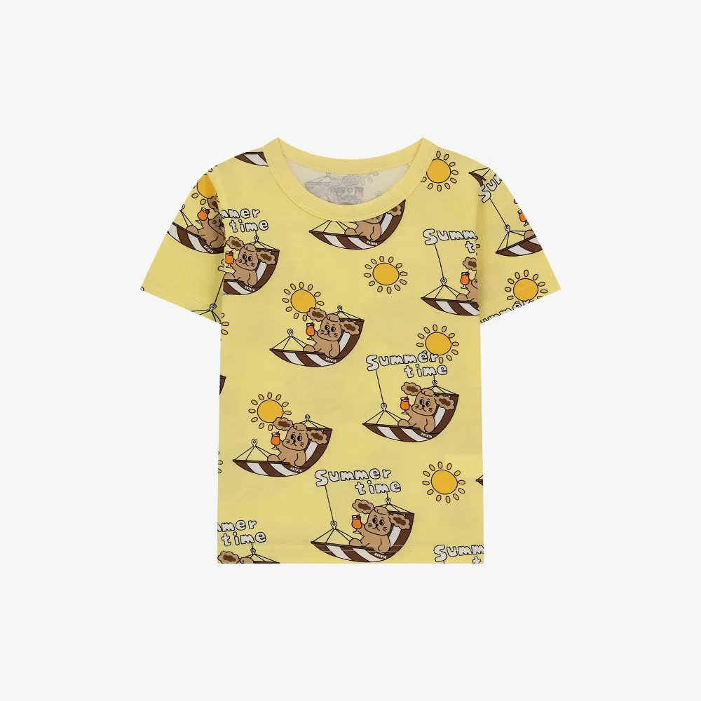 Детский комплект домашней одежды Tropical Tight Fit жёлтый от Rototobebe — фото 3