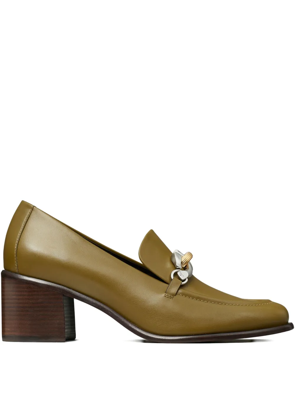 Лоферы Jessa на каблуке 55 мм Tory Burch, зеленый