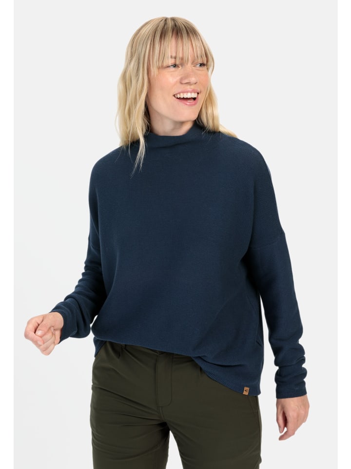 

Объемный свитер с круглым вырезом темно-синего цвета Camel Active