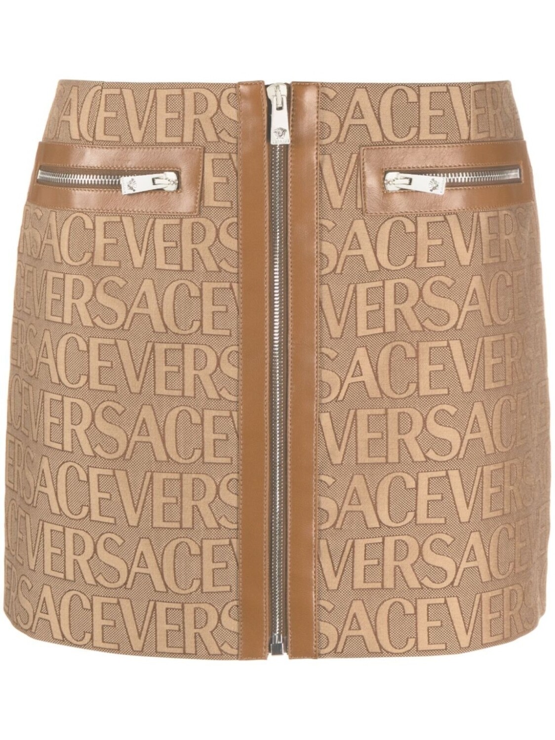 

Versace юбка мини с узором Versace Allover, коричневый