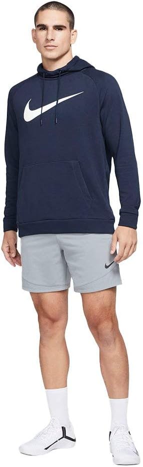 Толстовка Nike Men's Long M NK Dry Hoodie PO Swoosh, Obsidian/White — фото 2