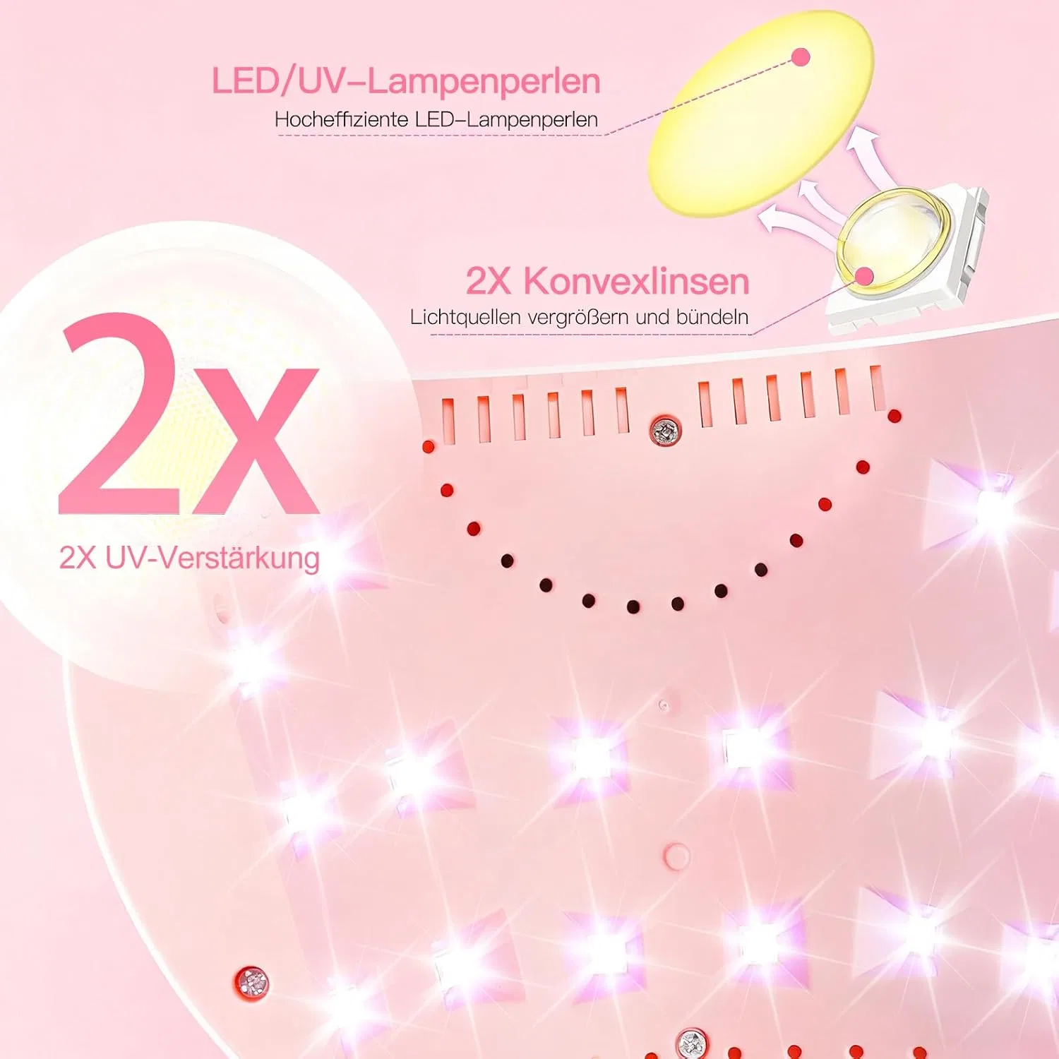 UV LED лампа для ногтей 54 Вт с автоматическим датчиком и ЖК-дисплеем Lke, 2-White — фото 3