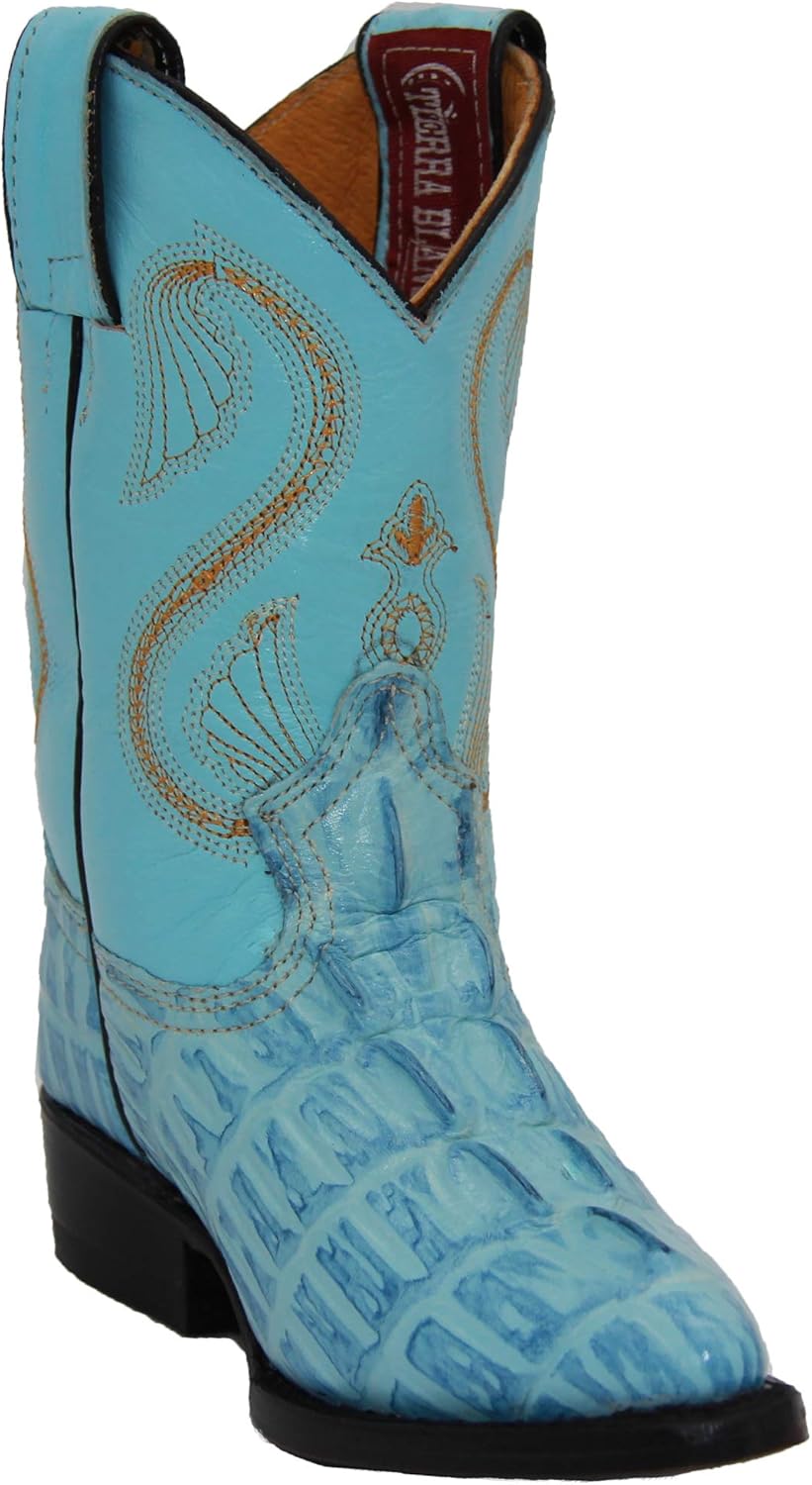 

Детские сапоги в стиле Дикий Запад с принтом крокодила и аллигатора для малышей и маленьких детей The Western Shops, синий