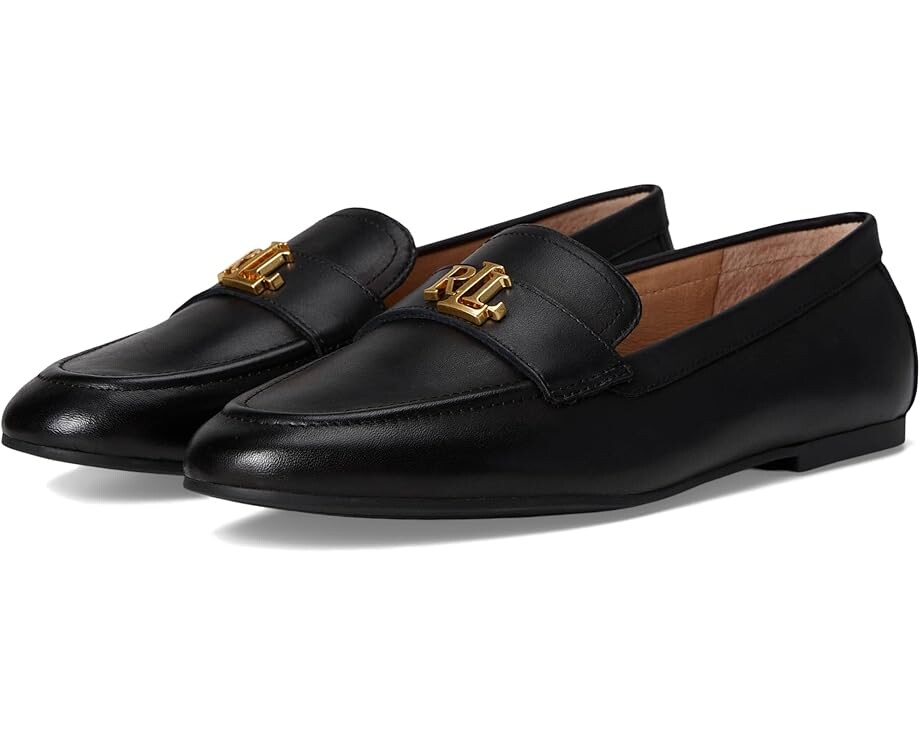 Туфли на плоской подошве Lauren Ralph Lauren Averi III Burnished Leather Loafer, черный