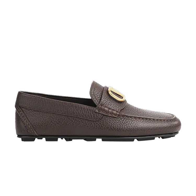 

Шлепанцы Valentino Driving Plaque Slip-On Loafer Brown, коричневый
