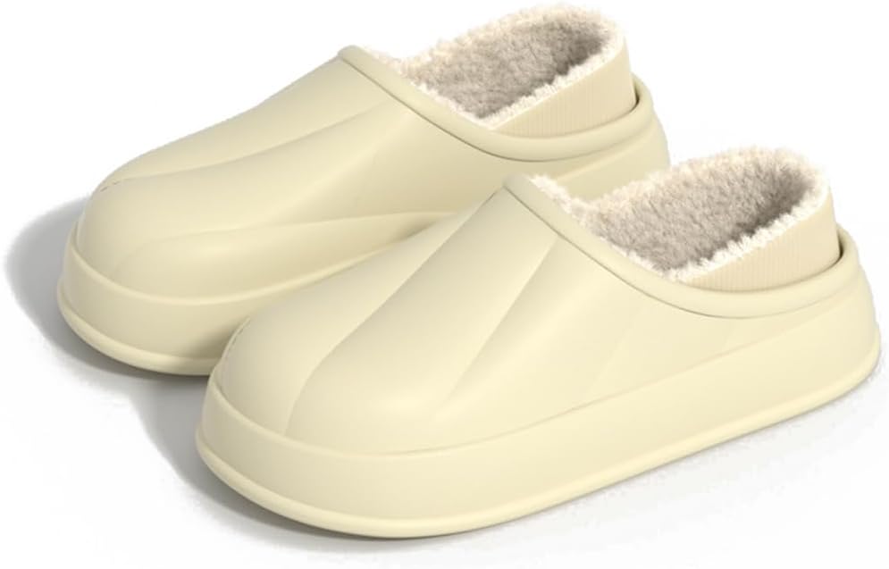 

Женские тапочки Rojeam, комфортные, водонепроницаемые, зимние, для сада, теплые домашние тапочки, для дома и улицы, для мужчин и женщин, бежевый