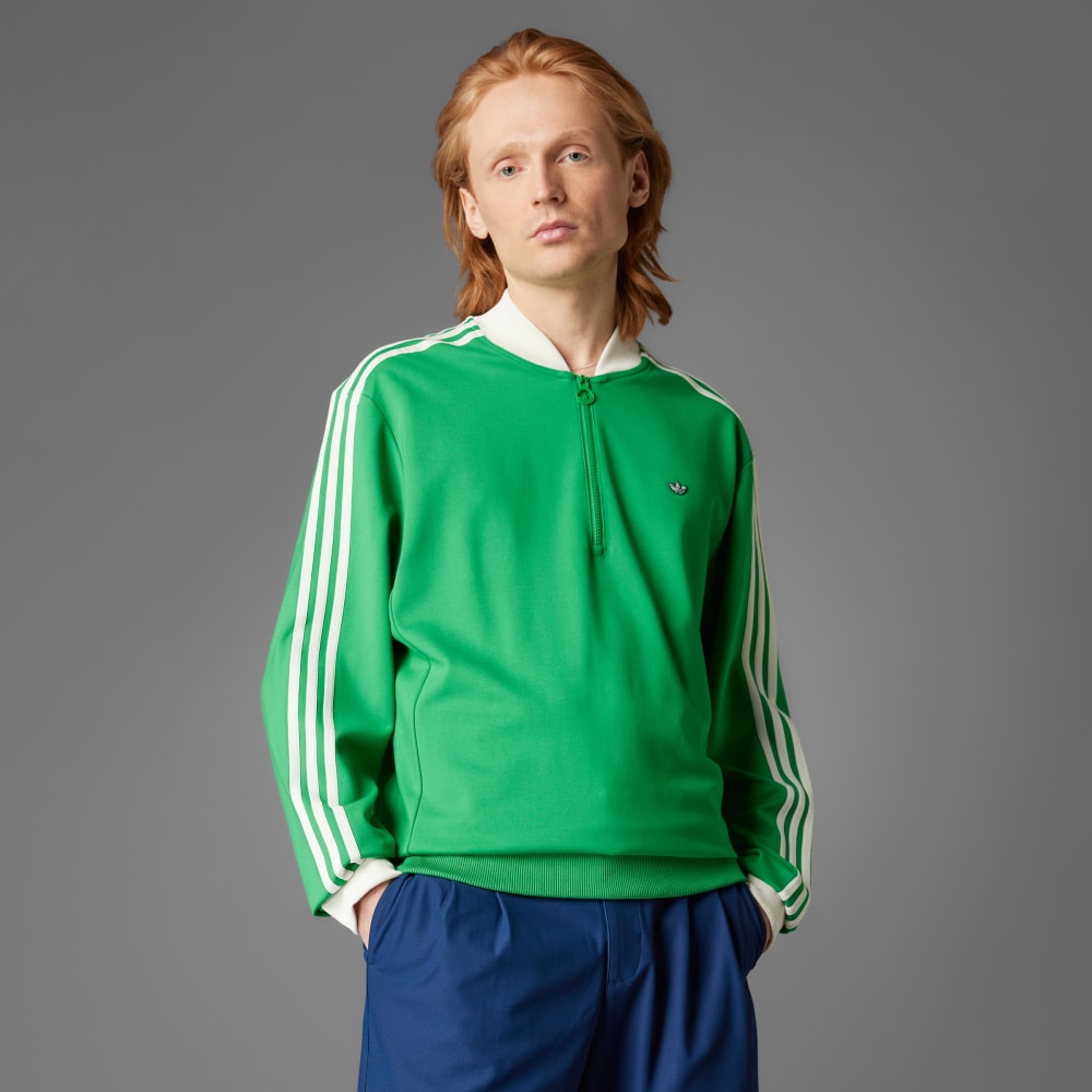 

Спортивная толстовка Adidas Originals 3-Stripes 1/4 Zip Sweatshirt, зеленый