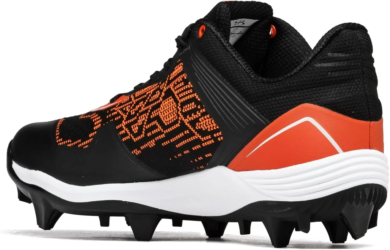 Мужские бутсы Boombah Viper Pureknit с литой подошвой - Status - Разные цвета - Разные размеры, черный/оранжевый — фото 2