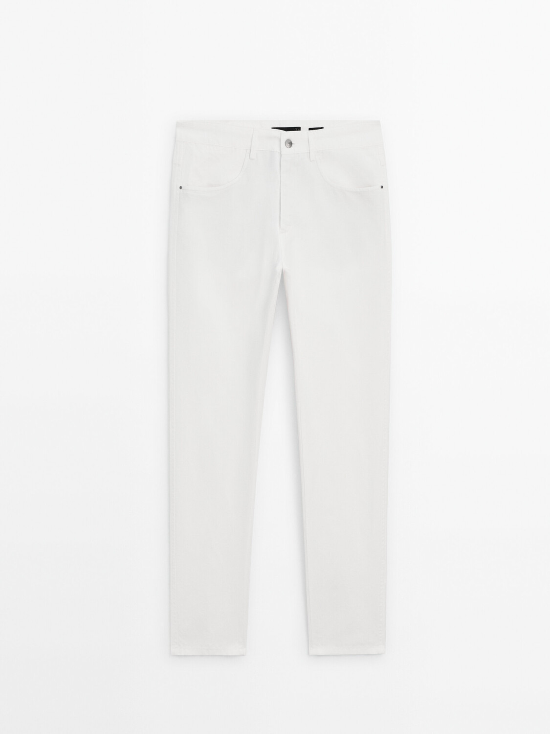 

ДУбль Джинсовые брюки зауженного кроя Massimo Dutti, белый