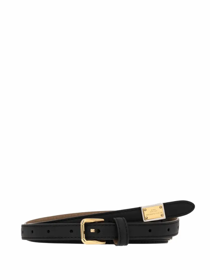 

Кожаный ремень с логотипом Dolce&Gabbana, черный