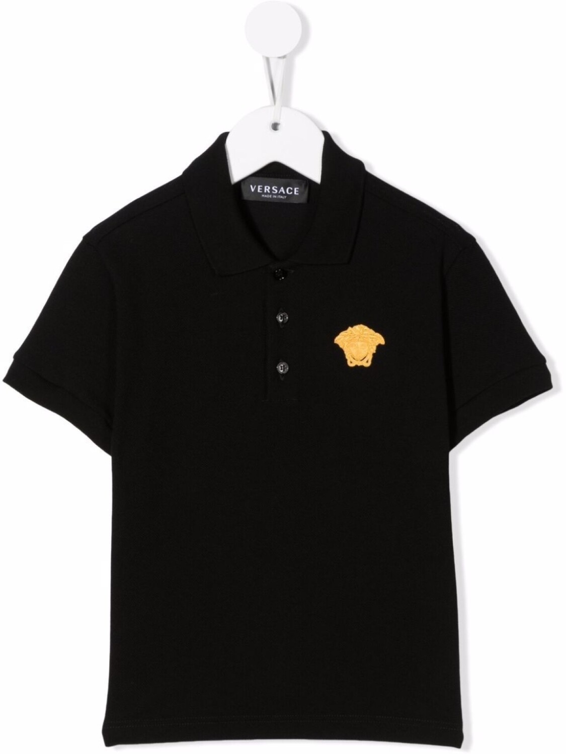 

Versace Kids рубашка поло с вышивкой Medusa, черный