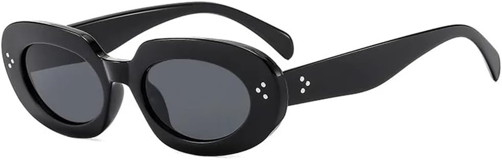 

Солнцезащитные очки Rivet Oval для женщин и мужчин в стиле панк с защитой от УФ-излучения UV400, идеально подходят для занятий спортом на открытом воздухе, бега и путешествий UYPTK, Black Black