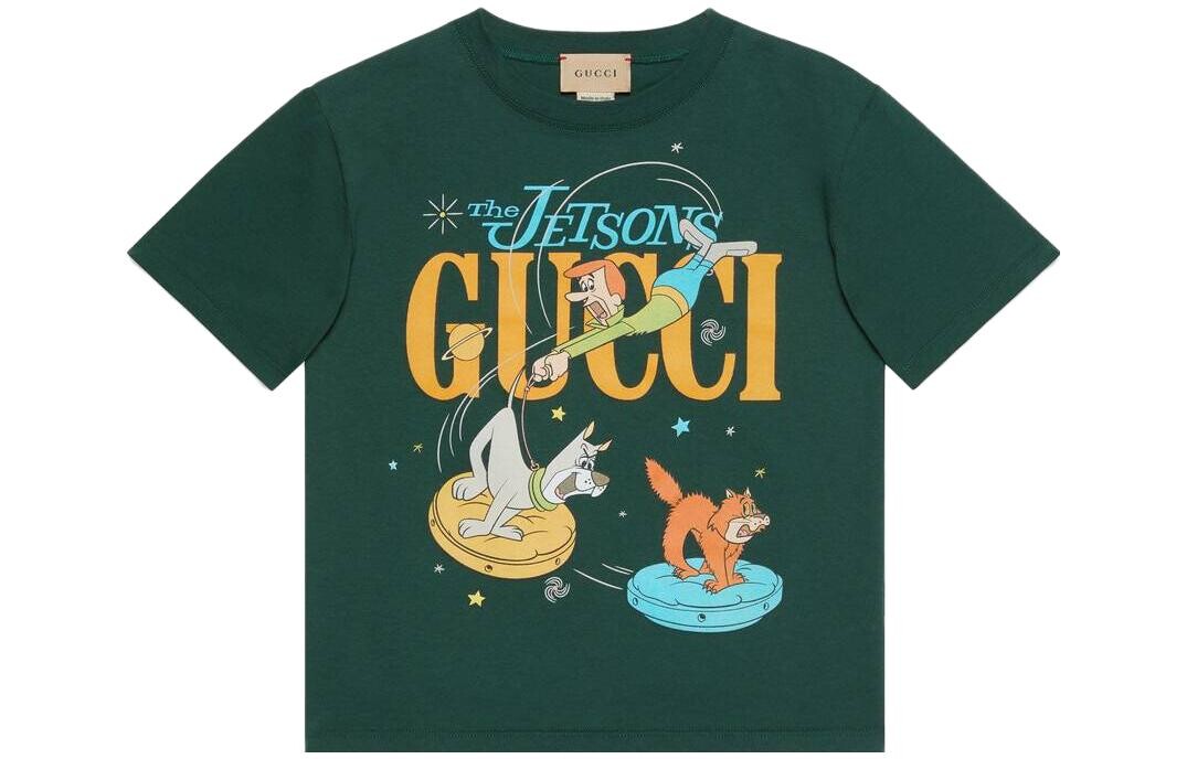 

Футболка детская Gucci с рисунком, темно-зеленый