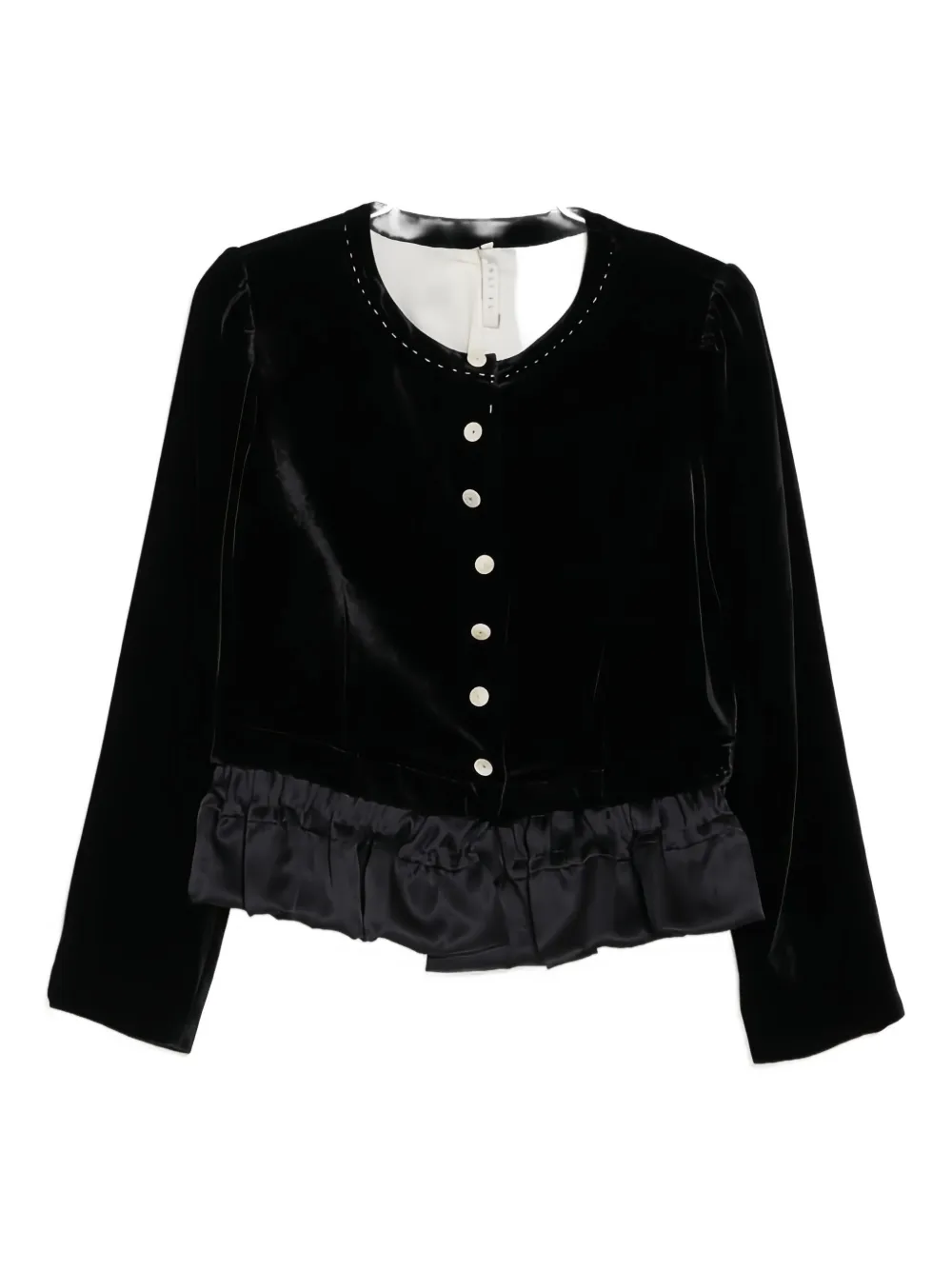 

Вельветовый жакет с оборками Renli Su, черный