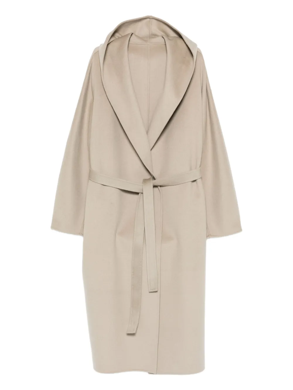 

Пальто с капюшоном и поясом Alberta Ferretti, нейтральный