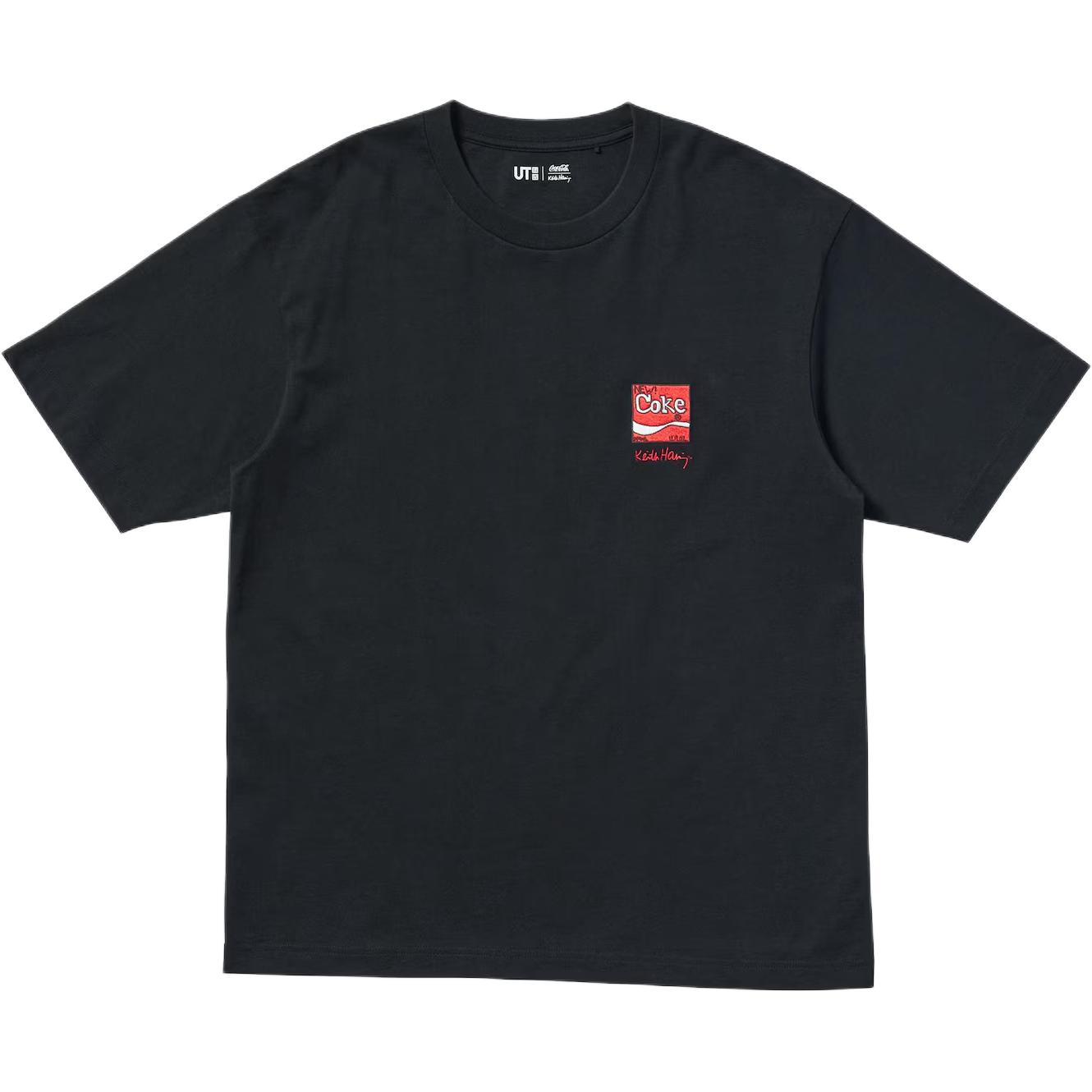 

Футболка унисекс черная Keith Haring X Coca Cola коллаборация UNIQLO