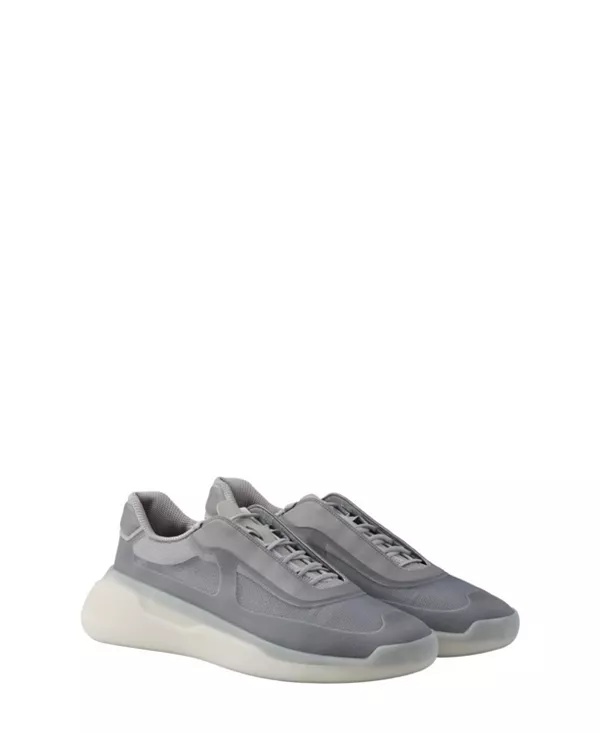 

Мужские кроссовки для Кубка Америки из нейлона и велосипедной ткани Prada, серый