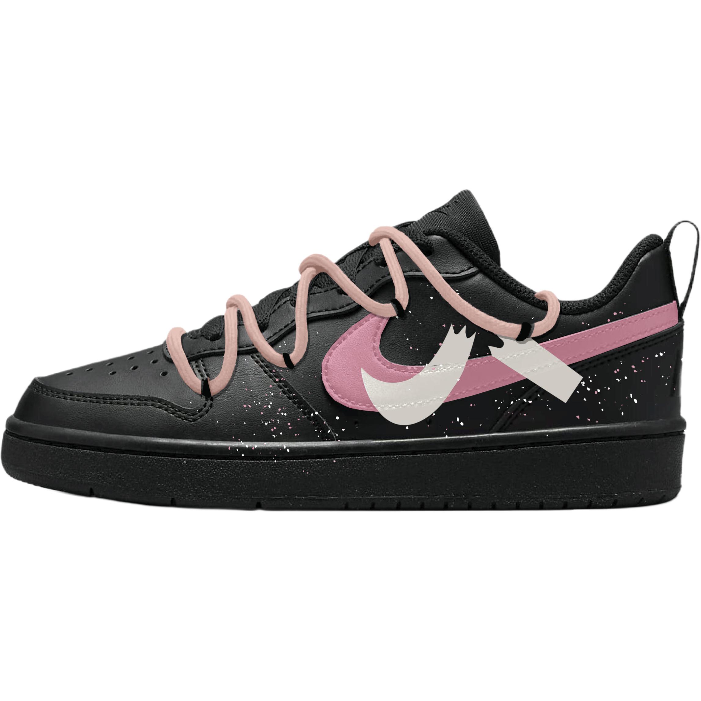 

Nike Детские низкие кожаные скейтбордистские кроссовки Court Borough, черные, для подростков