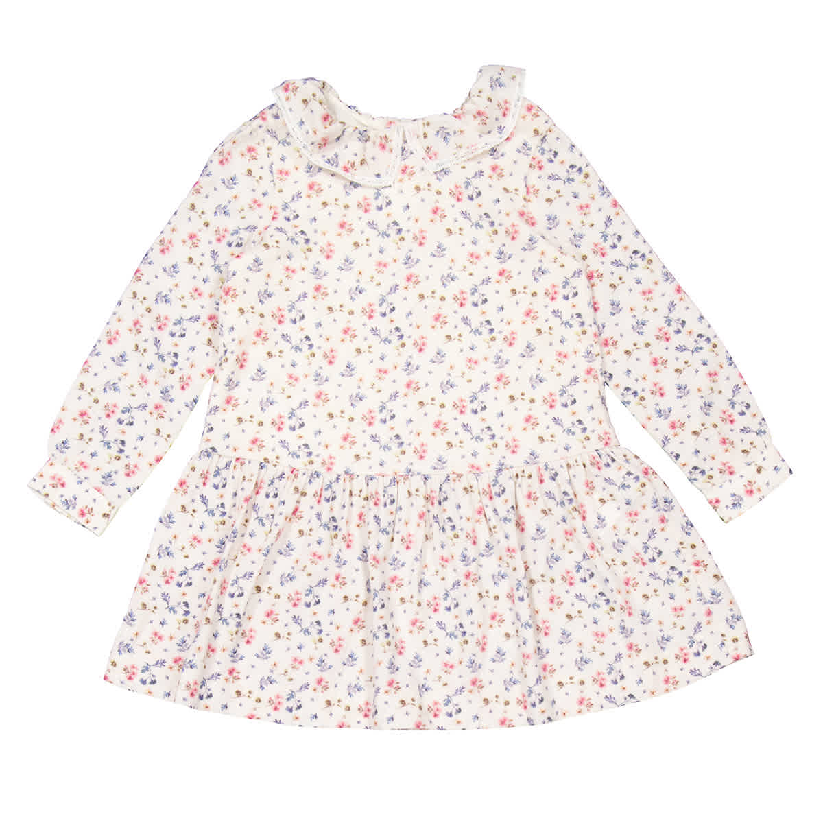 

Bonpoint Kids Mariela Платье с длинным рукавом в цветочный принт, коричневый