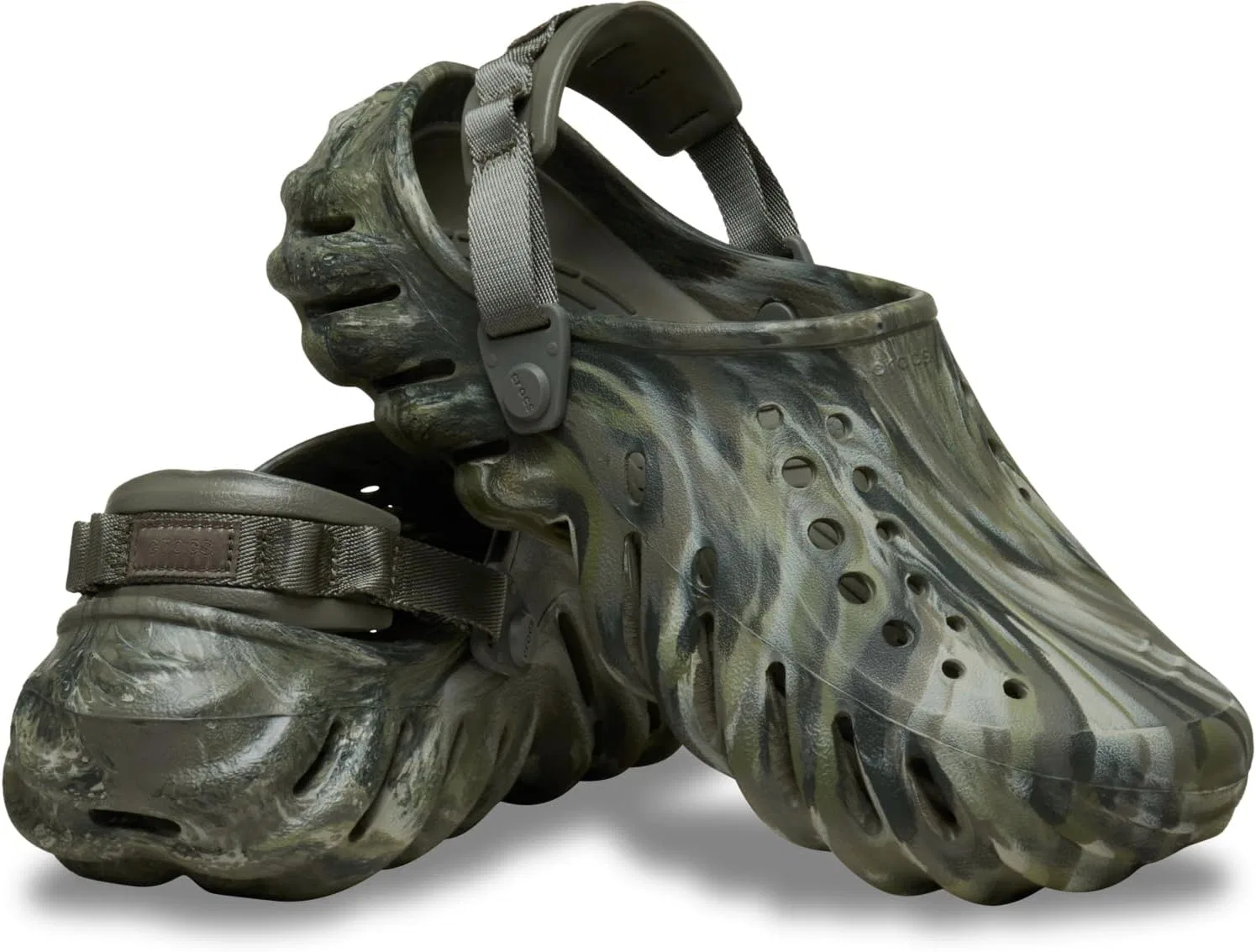 Кроксы Echo Marbled Unisex Adult Clog Crocs, Dusty Olive Multi — фото 4