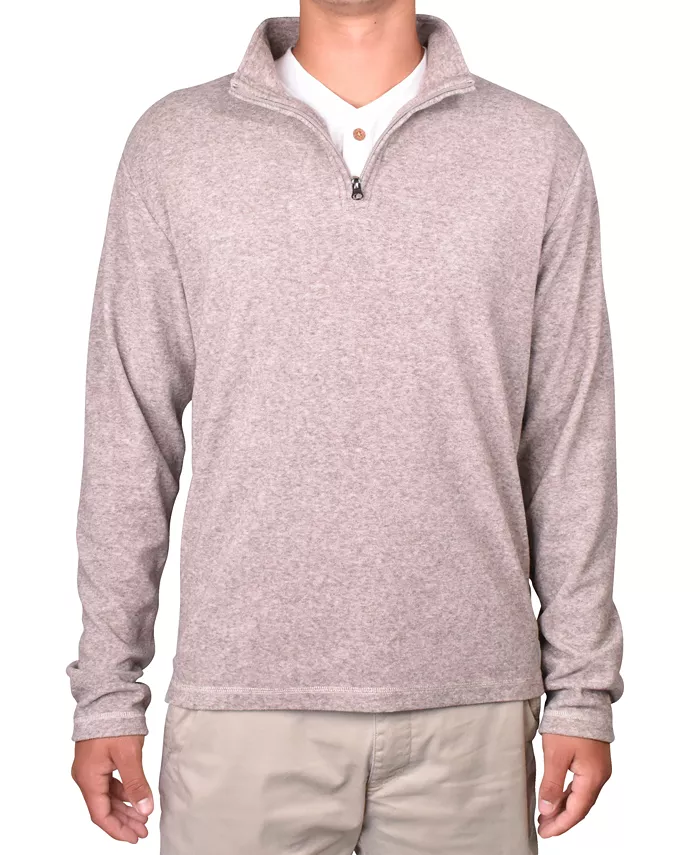 

Мужской мягкий вязаный свитер с молнией до четверти Vintage 1946, коричневый/бежевый