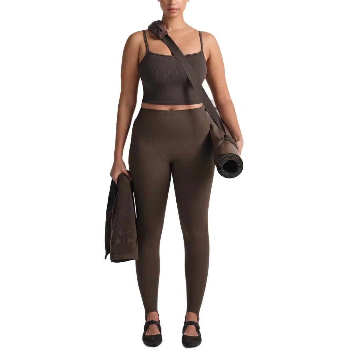 Топ-майка NikeSKIMS Ribbed Seamless женский коричневый — фото 3
