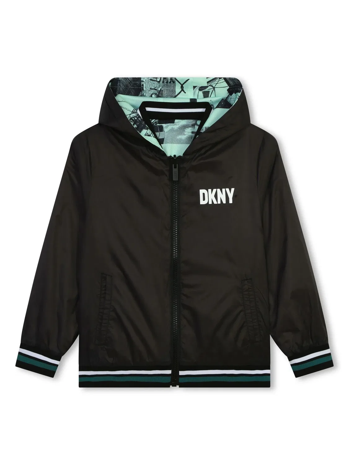 Двусторонняя куртка с графичным принтом Dkny Kids