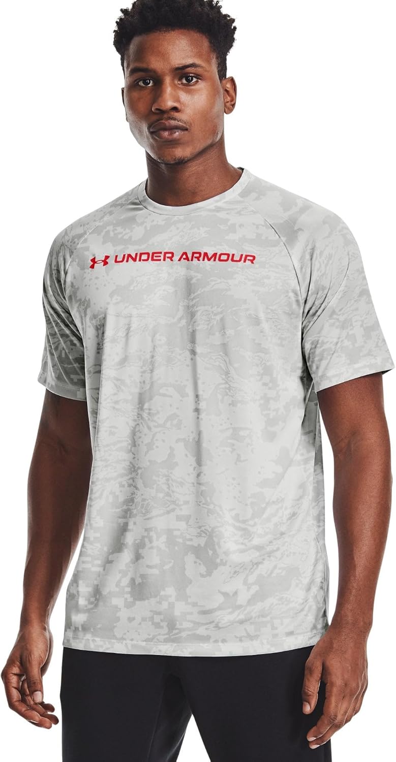 

Under Armour мужская футболка с коротким рукавом ABC Camo - быстросохнущая технологичная ткань, White-Beta, Белый, Under Armour мужская футболка с коротким рукавом ABC Camo - быстросохнущая технологичная ткань, White-Beta